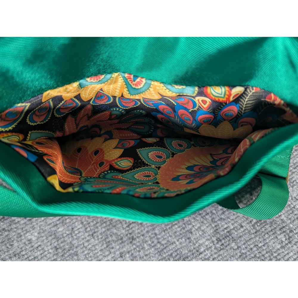 Travelon Green Nylon Crossbody Bag RFID Peacock Paisley Lining F11372 42843-450 - Picture 7 of 8
